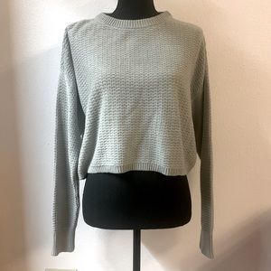 Abound Textured Cropped Sweater size L Grey NWOT